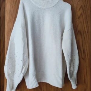 Primark Cream Sweater with Pearl Accents